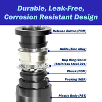 JSC1/4-3/8NPT FLOFLEX FLOFLEX COMPOSITE FLOW CONTROL, 1/4" TUBE X 3/8" NPT MALE REDUCER METER OUT - KNOB ADJUSTMENT